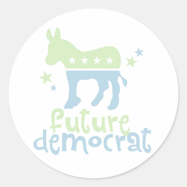 Sticker Rond Futur Démocrate (Devant)