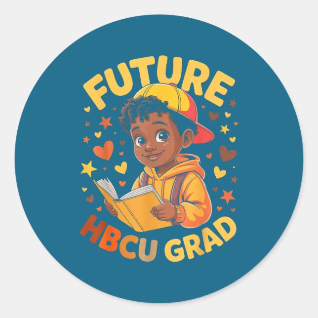 Sticker Rond Futur diplômé HBCU Juneteenth École (Devant)
