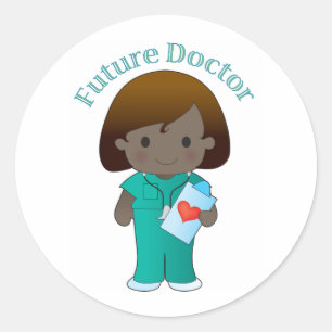 Sticker Rond Futur Docteur fille