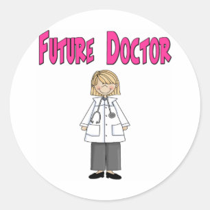 Sticker Rond Futur Docteur (Fille)