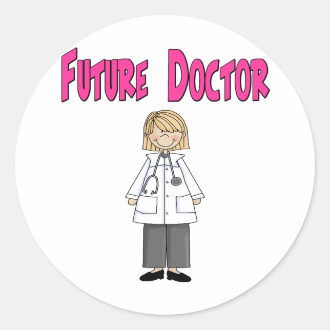 Sticker Rond Futur Docteur (Fille) (Devant)