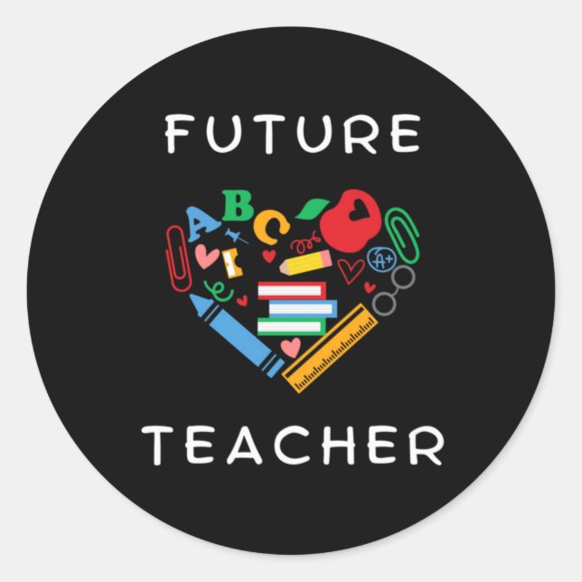 Sticker Rond Futur enseignant (Devant)