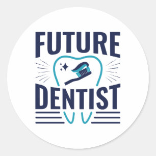 Sticker Rond Futur étudiant de l'école dentaire dentiste
