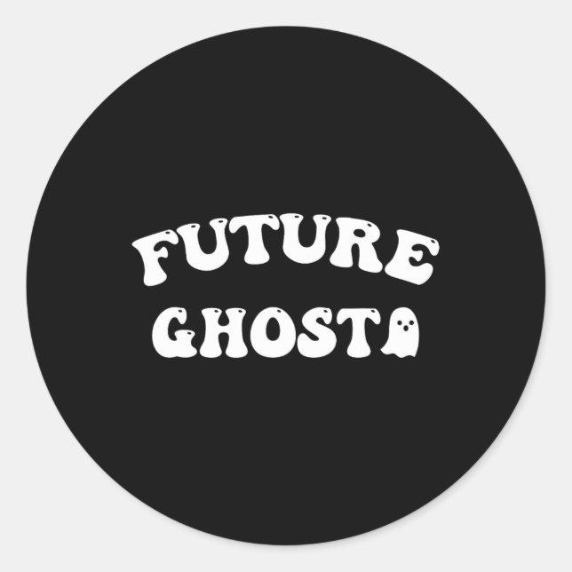 Sticker Rond Futur Fantôme Drôle Costume Halloween (Devant)