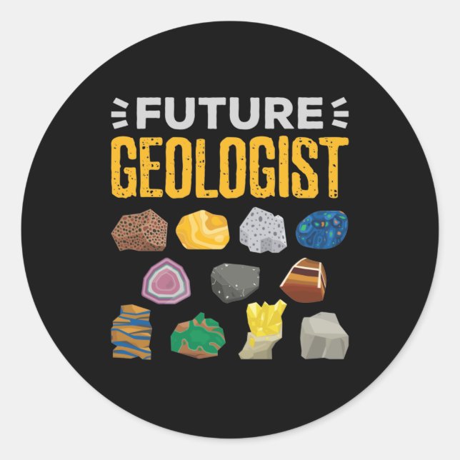 Sticker Rond Futur géologue étudiant en géologie (Devant)