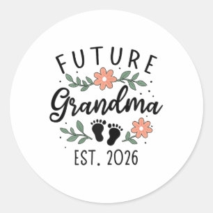 Sticker Rond Futur Grandma 2026 Faire-part De Grossesse Pour L'