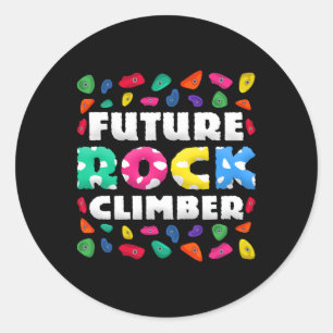 Sticker Rond Futur grimpeur de rochers
