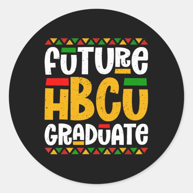 Sticker Rond Futur Hbcu Diplômé Historique Black College Stud (Devant)