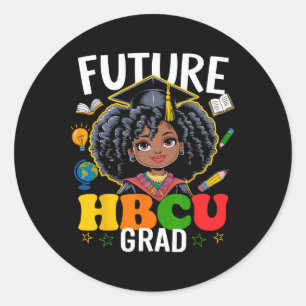 Sticker Rond Futur Hbcu Grad Afro Enfants Mois de l'histoire no