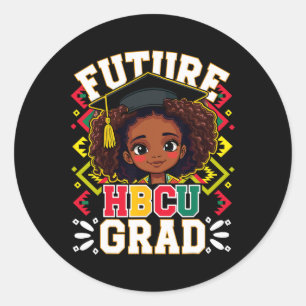 Sticker Rond Futur Hbcu Grad Black Girl Afro Kids Black Histori