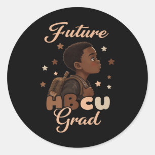 Sticker Rond Futur Hbcu Grad Histoire Noire Mois Garçon Graduat