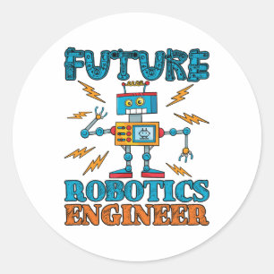 Sticker Rond Futur ingénieur en robotique