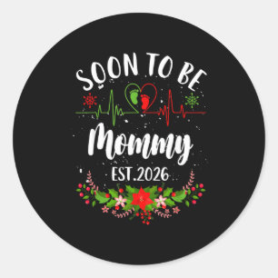 Sticker Rond Futur Maman 2026 Annonce de Grossesse pour la Prem