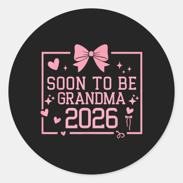 Sticker Rond Futur Mamie 2026 Annonce de Grossesse (Devant)