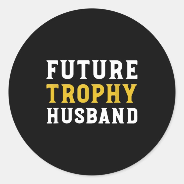 Sticker Rond Futur mari trophée Mariage Mari (Devant)