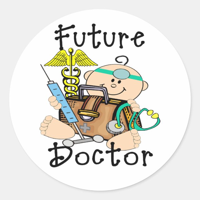 Sticker Rond Futur médecin (Devant)