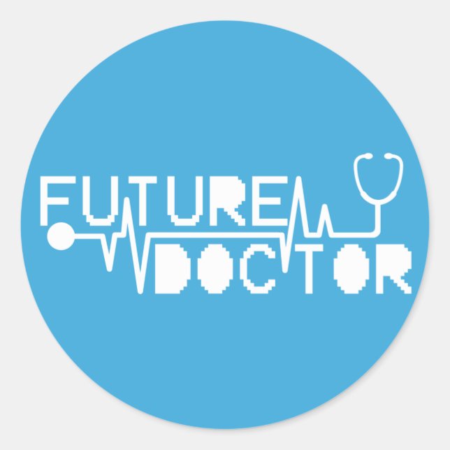 Sticker Rond Futur médecin medecine Stethoscope (Devant)