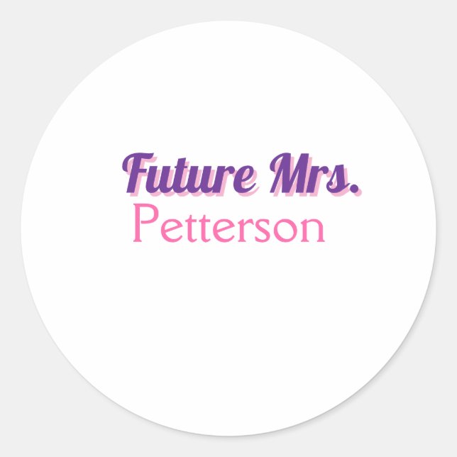 Sticker Rond Futur Mme ajouter nom mariage bachelorette partie (Devant)