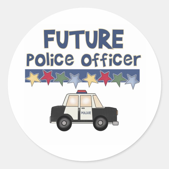 Sticker Rond futur officier de police (Devant)