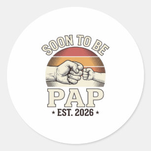 Sticker Rond Futur Pap 2026 Design de poing levé bébé vintage_