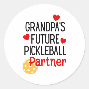 Sticker Rond Futur partenaire de pickleball de papy Granhild to