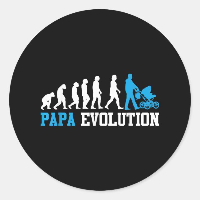 Sticker Rond Futur Père Papa Evolution Funny paternité (Devant)