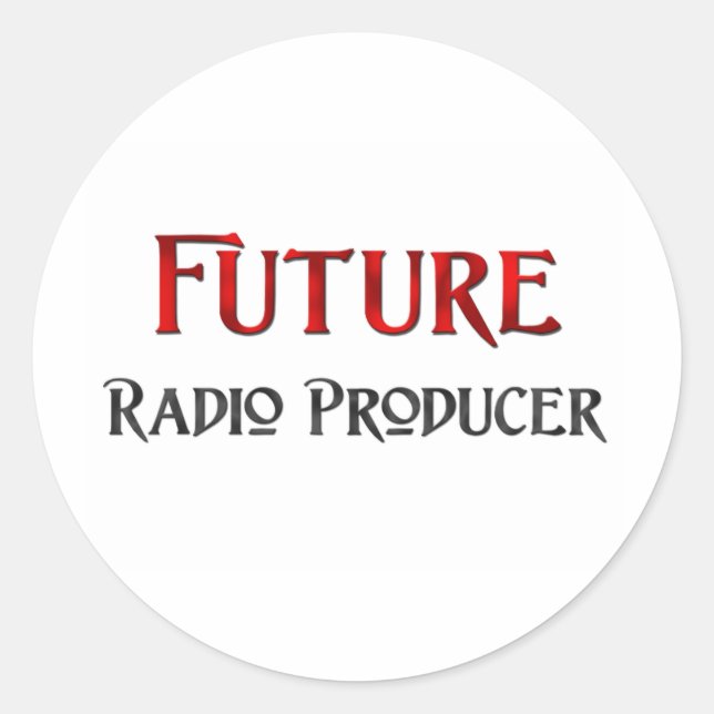 Sticker Rond Futur producteur radio (Devant)