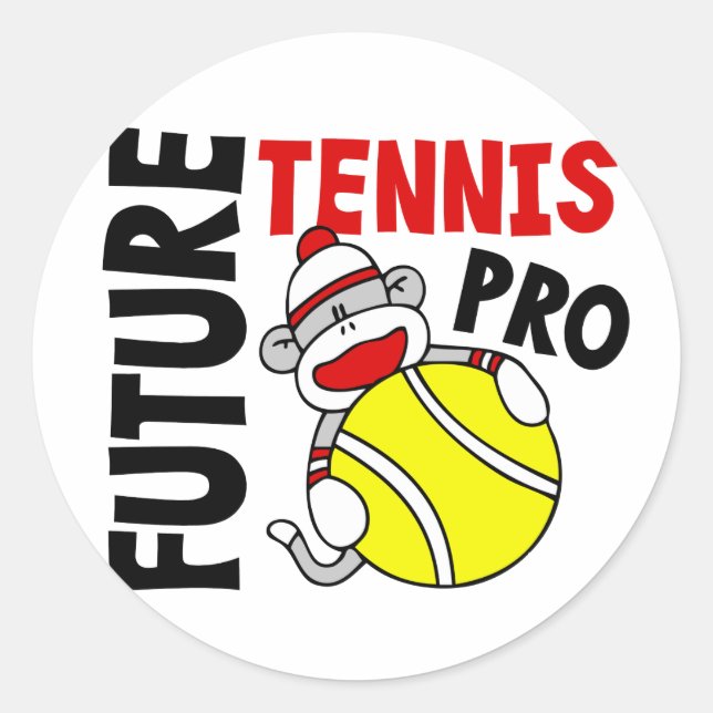 Sticker Rond Futur Tennis Pro Sock Monkey (Devant)