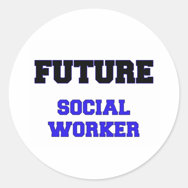 Sticker Rond Futur travailleur social (Devant)