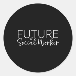 Sticker Rond Futur travailleur social Étudiant en travail socia