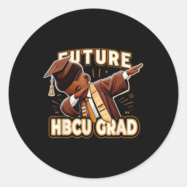 Sticker Rond Future Hbcu Grad Black Excellence Stude de graduat (Devant)