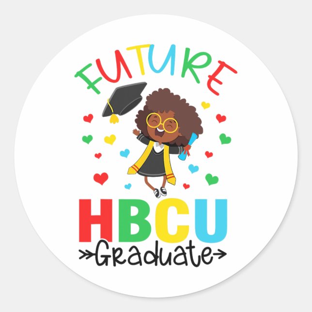 Sticker Rond Future Hbcu Grad Girl Grad Graduation Hbcu Future  (Devant)