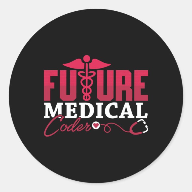Sticker Rond Future Medical Coder ICD Coding Programmer Gift (Devant)