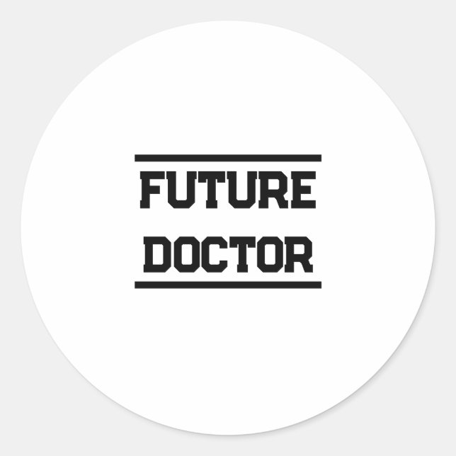 Sticker Rond Future Medical Title Minimal Text Design (Devant)