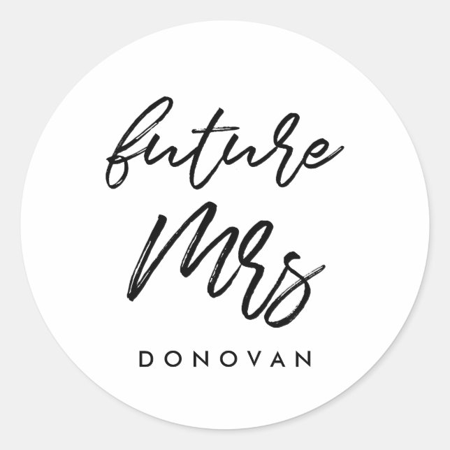 Sticker Rond Future Mme, future mariée (Devant)
