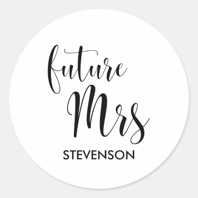 Sticker Rond Future Mme personnalisée (Devant)