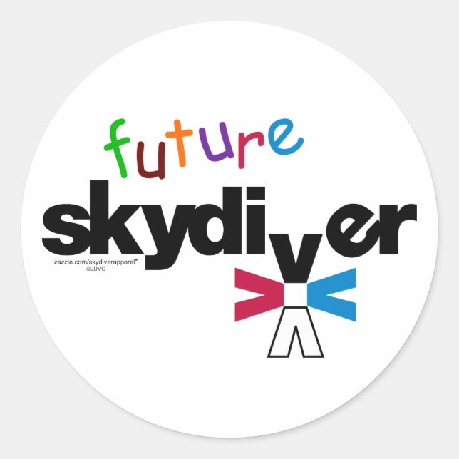 Sticker Rond Future Skydiver (Devant)