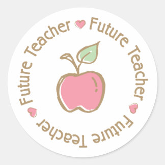 Sticker Rond Future Teacher Apple