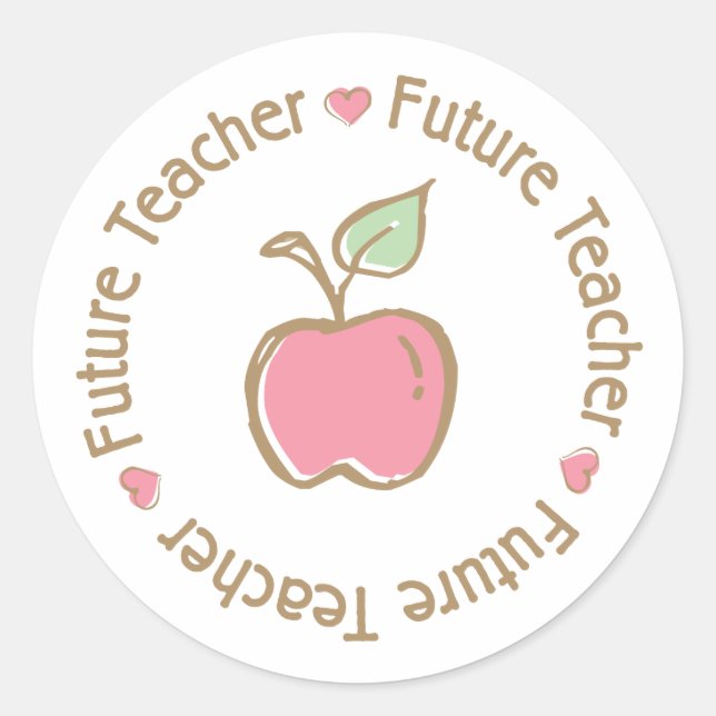 Sticker Rond Future Teacher Apple (Devant)