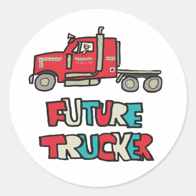 Sticker Rond Future Trucker (Devant)