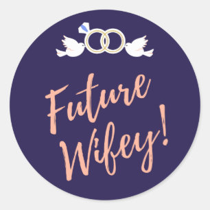 Sticker Rond Future Wifey Love Birds