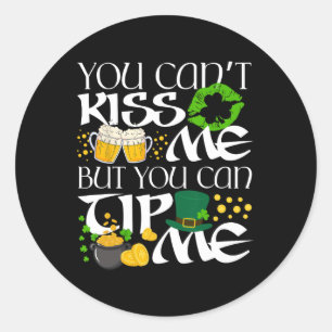 Sticker Rond Fuuny Irish St Patrick's Day Waitress Rtender Sham
