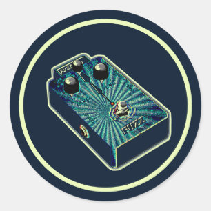 Sticker Rond Fuzz bleu aqua