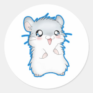 Sticker Rond Fuzzy Hamster