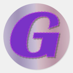 Sticker Rond G monogramme violet