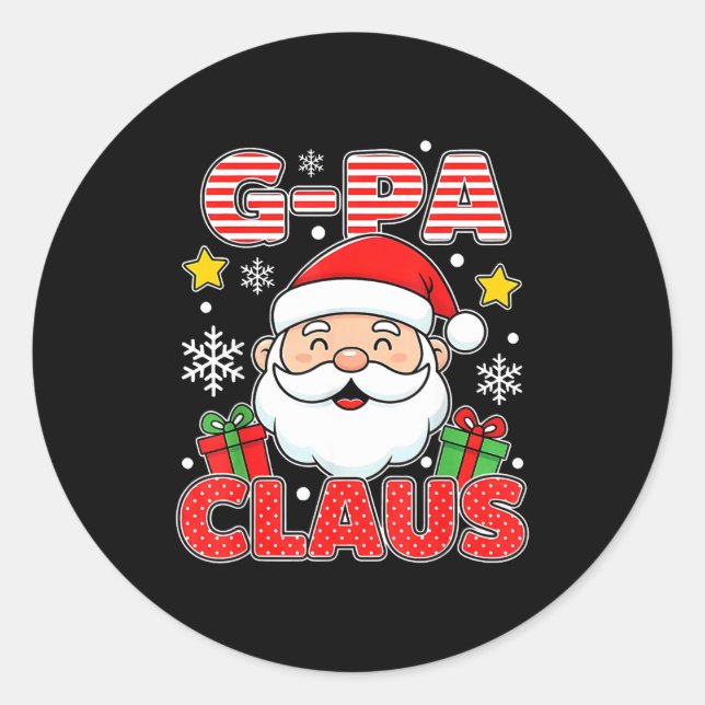 Sticker Rond G-pa Claus Shirt Group Matching Family Christmas  (Devant)
