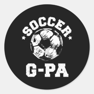 Sticker Rond G-pa de foot G-pa de foot en détresse Funny Soccer