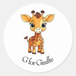 Sticker Rond G pour Giraffe