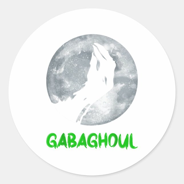 Sticker Rond Gabaghoul Funny Hand Moon Bigfoot Santa Christmas  (Devant)