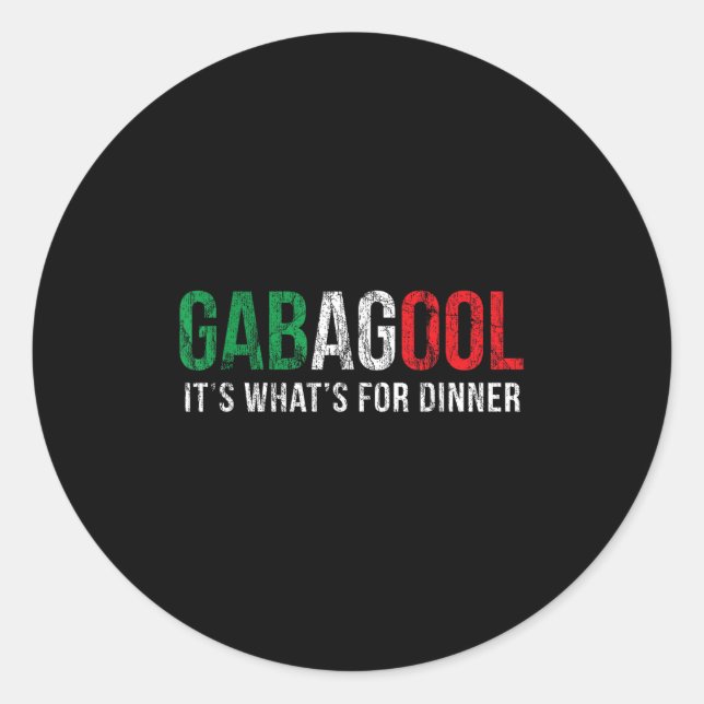 Sticker Rond Gabagool Cacola Meat Lover New Jersey Italian Gift (Devant)